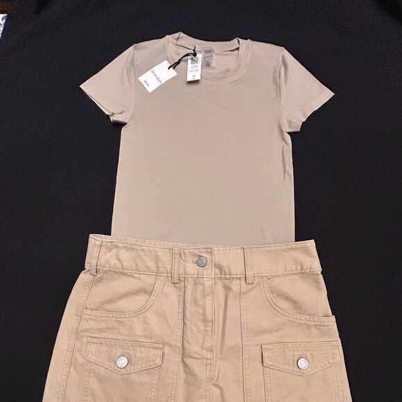 New. Aritzia-Sunday Best Set T-Shirt and Mini Skirt: Size S (4) - Picture 2 of 13